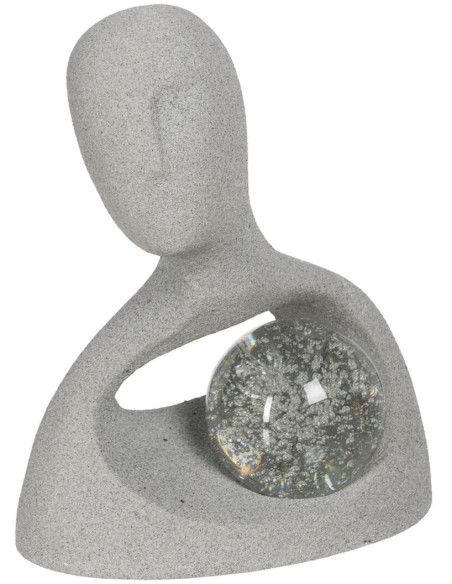 Statuette déco Personnage abstrait avec sulfure Hauteur 30 cm en Résine Gris Verre Grayson Ixia - 1