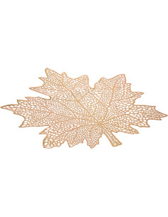 Grand Set de table Feuille 43 cm en Plastique Rose clair Leavou - 1
