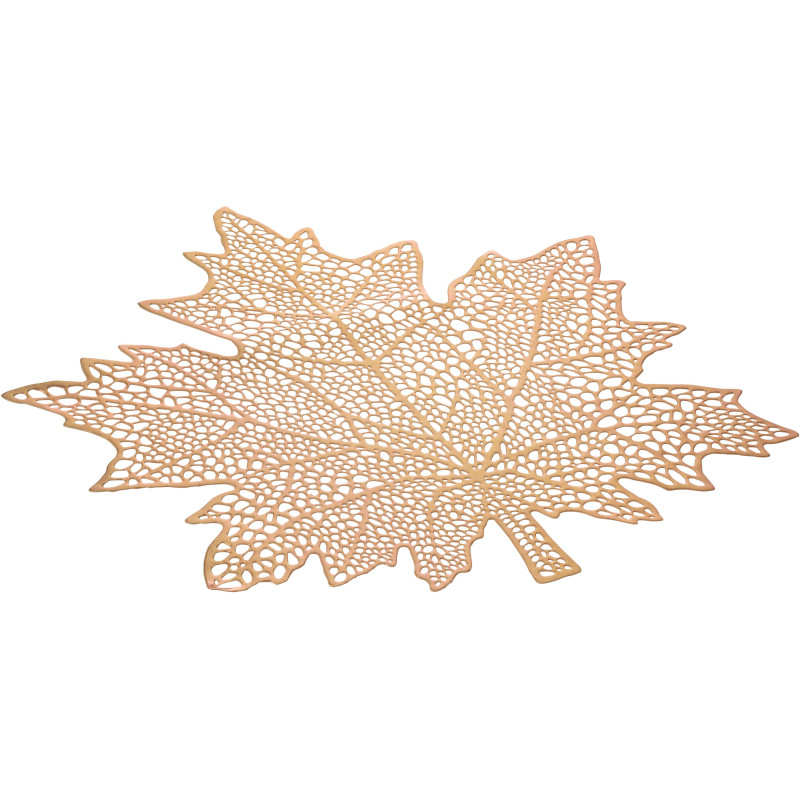 Grand Set de table Feuille 43 cm en Plastique Rose clair Leavou - 1