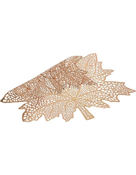Grand Set de table Feuille 43 cm en Plastique Rose clair Leavou - 2