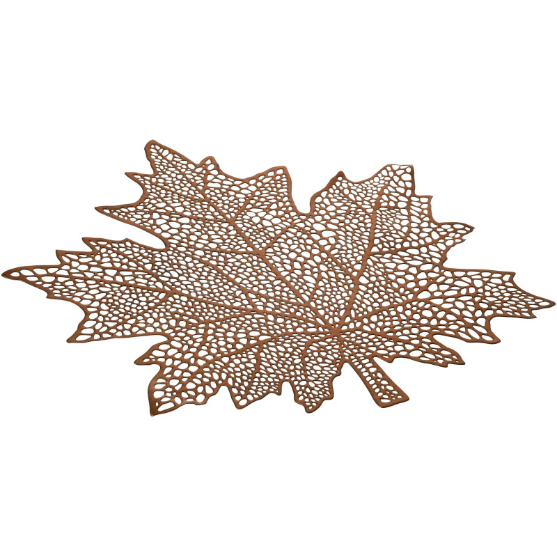 Grand Set de table Feuille 43 cm en Plastique Marron Leavou - 1