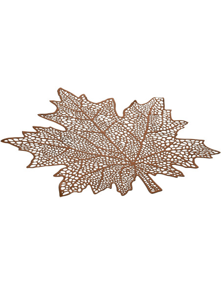 Grand Set de table Feuille 43 cm en Plastique Marron Leavou - 1