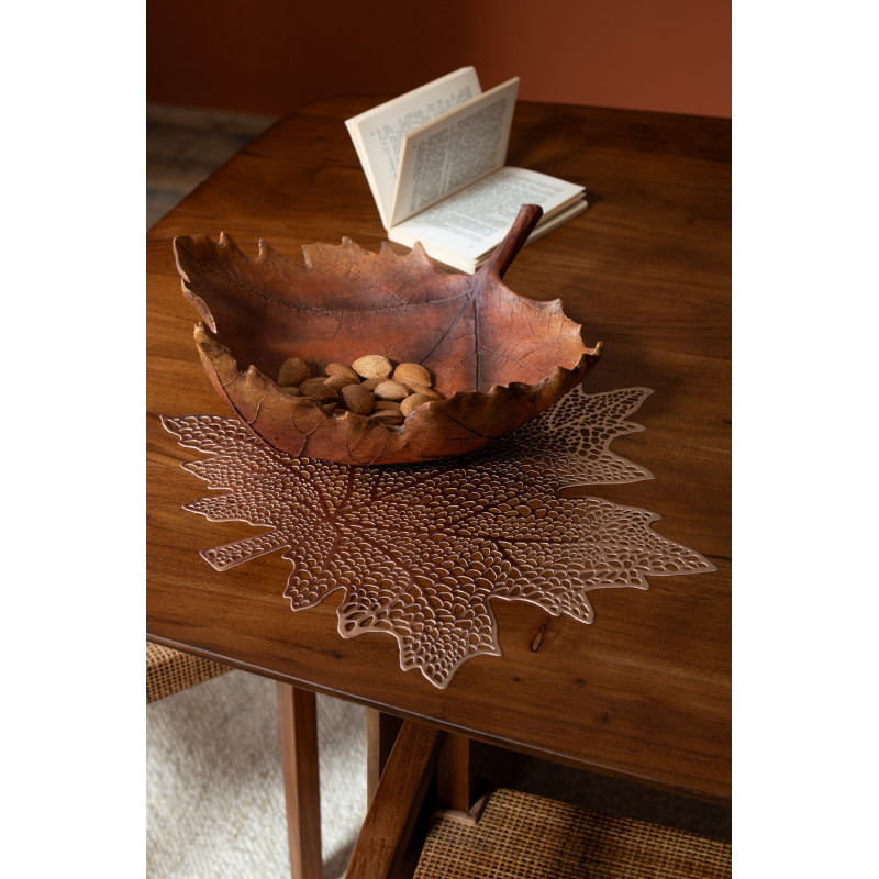 Grand Set de table Feuille 43 cm en Plastique Marron Leavou - 2