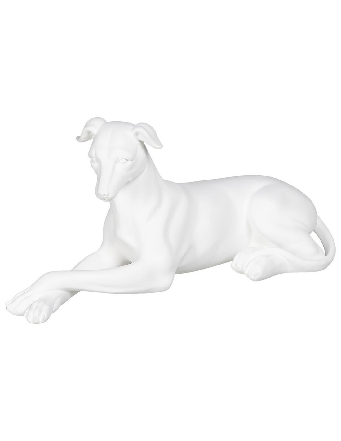Statue en résine CHIEN chihuahua blanc - 35 cm : H, 32 x L