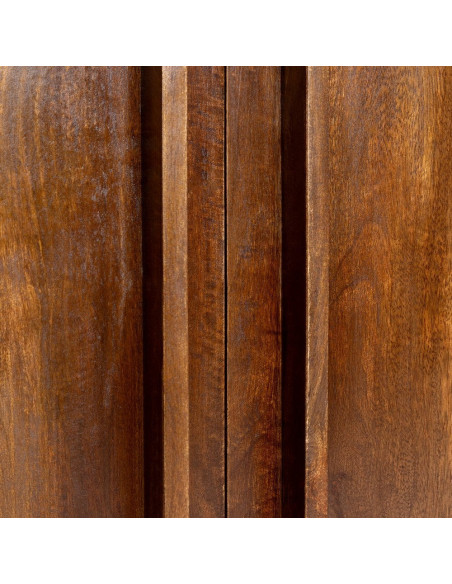 Grand Buffet mid-century moderne Bas 2 portes 3 tiroirs en Bois de manguier Marron Garrel - 7