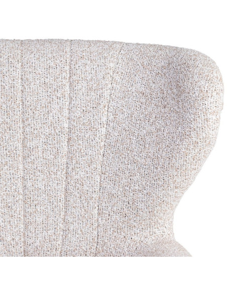 Fauteuil scandinave chic en Tissu Écru Chiné Bois d'hévéa Noir Trasp - 5