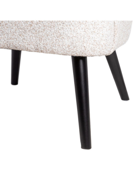 Fauteuil scandinave chic en Tissu Écru Chiné Bois d'hévéa Noir Trasp - 6