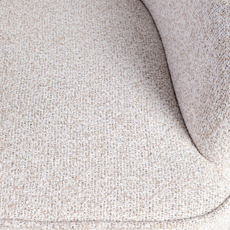 Fauteuil scandinave chic en Tissu Écru Chiné Bois d'hévéa Noir Trasp - 7