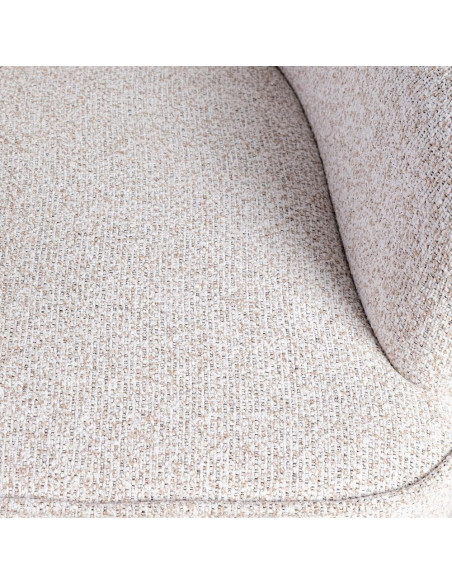 Fauteuil scandinave chic en Tissu Écru Chiné Bois d'hévéa Noir Trasp - 7