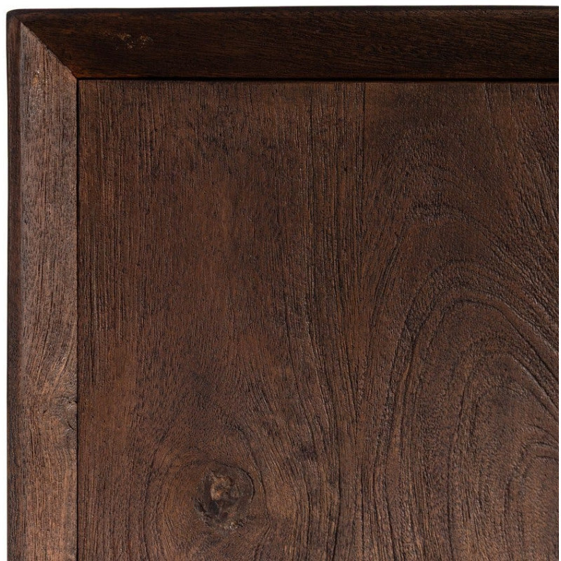 Grand Meuble télé moderne 4 portes 1 tiroir 1 niche en Bois de manguier Marron Kilian - 4