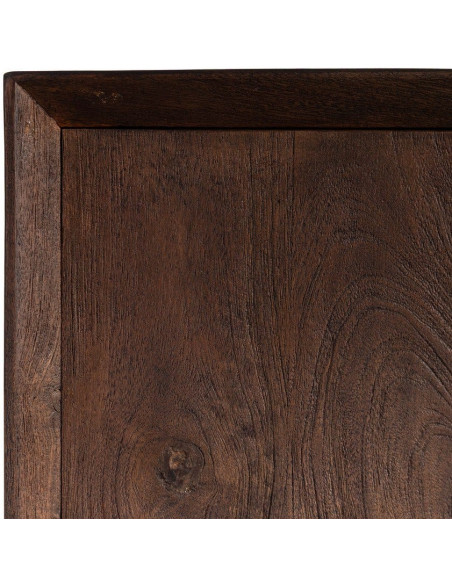 Grand Meuble télé moderne 4 portes 1 tiroir 1 niche en Bois de manguier Marron Kilian - 4