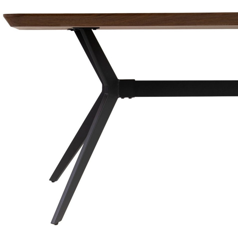 Table à manger moderne chic Rectangulaire 8 personnes en Bois MDF Marron Métal Noir Taraz - 3