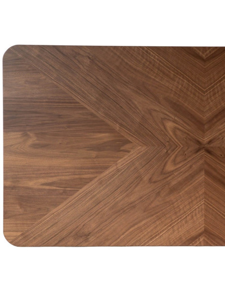 Table à manger moderne chic Rectangulaire 8 personnes en Bois MDF Marron Métal Noir Taraz - 7