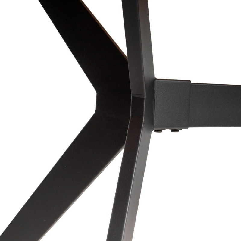 Table à manger moderne chic Rectangulaire 8 personnes en Bois MDF Marron Métal Noir Taraz - 9