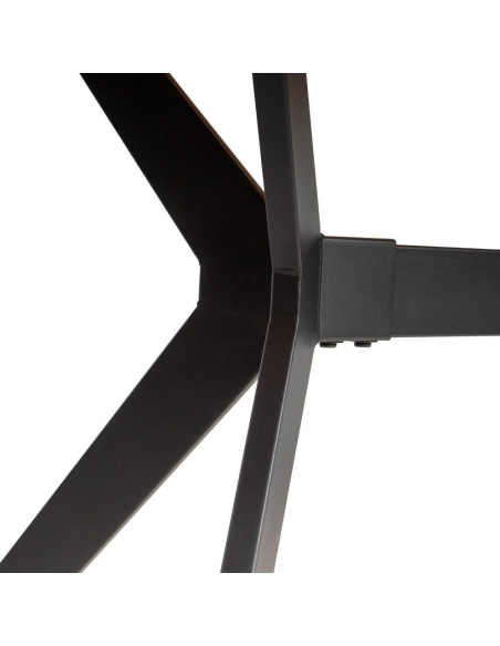 Table à manger moderne chic Rectangulaire 8 personnes en Bois MDF Marron Métal Noir Taraz - 9