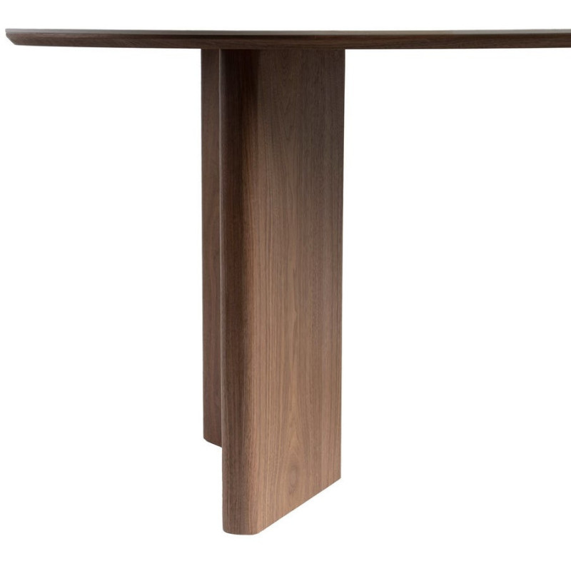 Table à manger moderne chic Ovale 6 personnes en Bois MDF Marron Céramique Blanc Effet marbre Leiza - 3