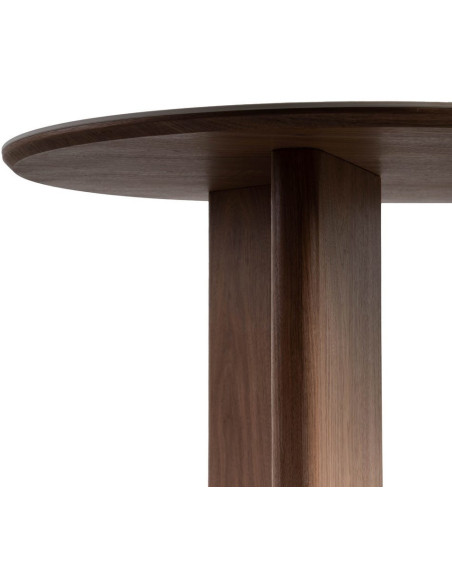 Table à manger moderne chic Ovale 6 personnes en Bois MDF Marron Céramique Blanc Effet marbre Leiza - 4
