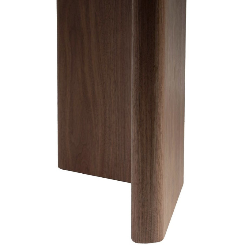 Table à manger moderne chic Ovale 6 personnes en Bois MDF Marron Céramique Blanc Effet marbre Leiza - 9