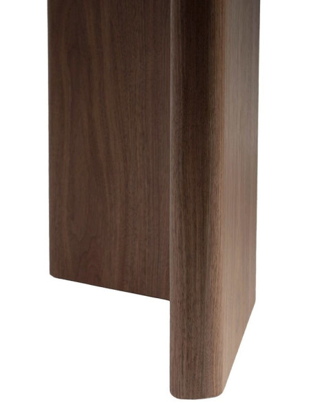 Table à manger moderne chic Ovale 6 personnes en Bois MDF Marron Céramique Blanc Effet marbre Leiza - 9