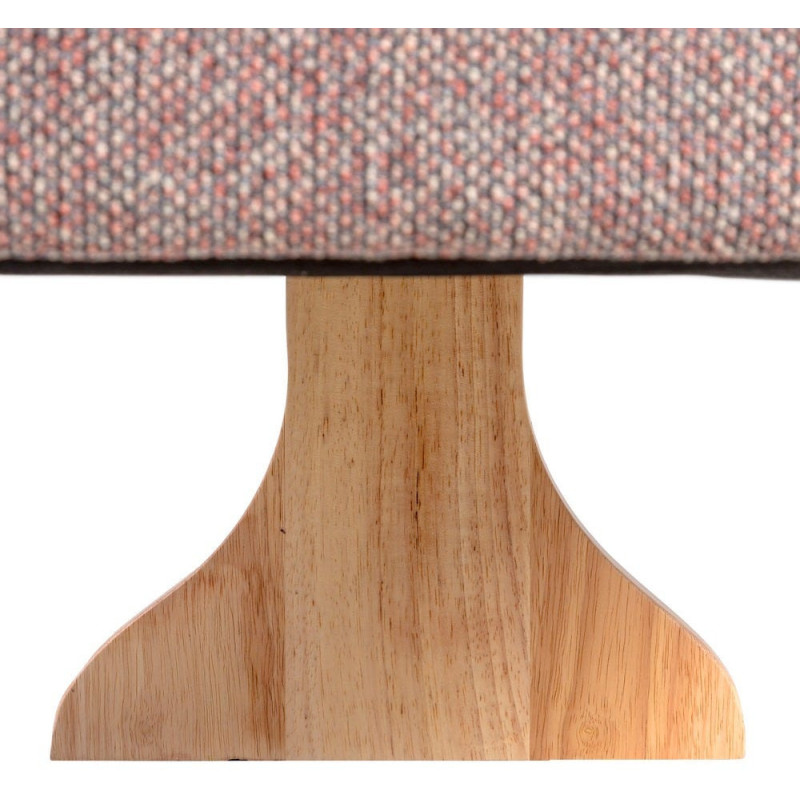 Fauteuil design chic en Tissu Gris rose Chiné Bois multplis Naturel Samos - 7