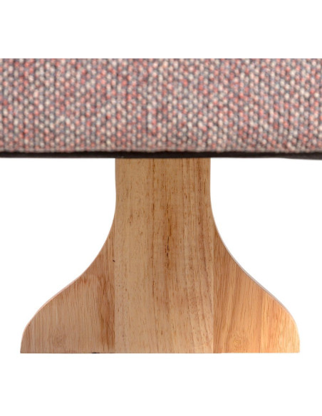 Fauteuil design chic en Tissu Gris rose Chiné Bois multplis Naturel Samos - 7