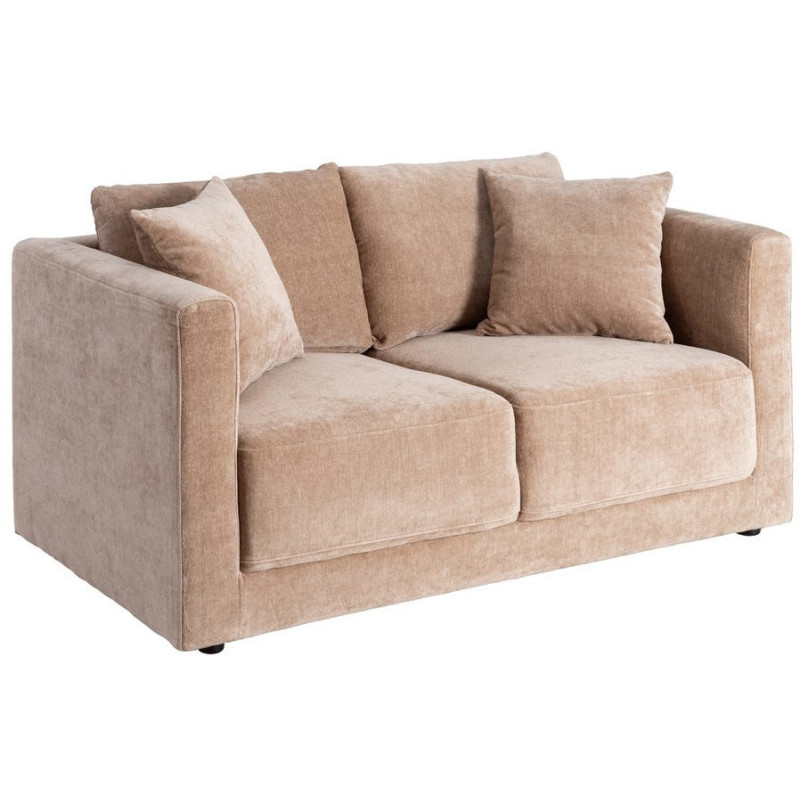 Canapé moderne chic 2 places en Tissu Taupe vieilli Bois Gorm - 1