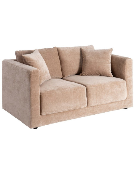 Canapé moderne chic 2 places en Tissu Taupe vieilli Bois Gorm - 1