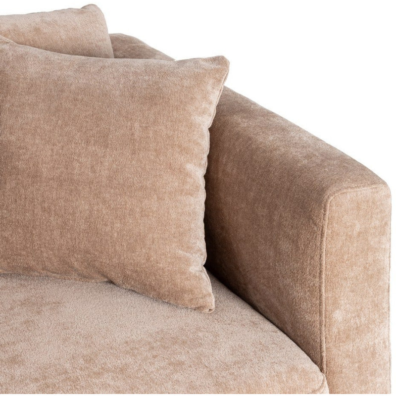 Canapé moderne chic 2 places en Tissu Taupe vieilli Bois Gorm - 6