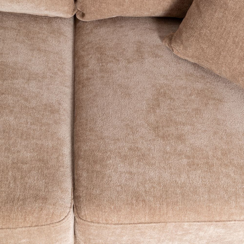 Canapé moderne chic 2 places en Tissu Taupe vieilli Bois Gorm - 7