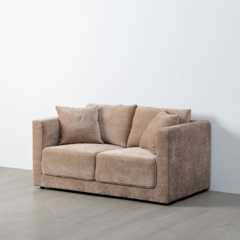Canapé moderne chic 2 places en Tissu Taupe vieilli Bois Gorm - 10