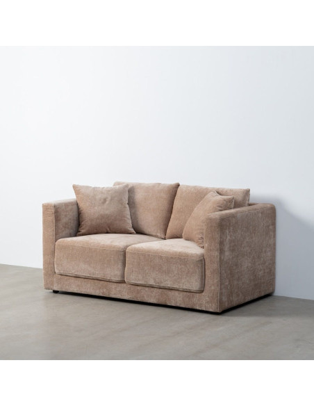 Canapé moderne chic 2 places en Tissu Taupe vieilli Bois Gorm - 10