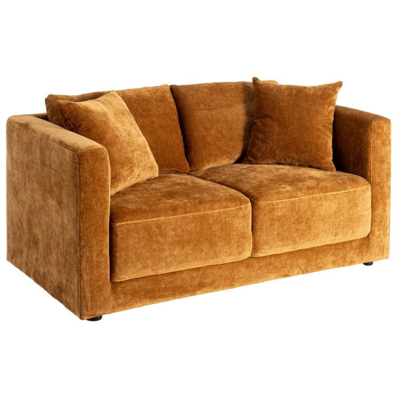 Canapé moderne chic 2 places en Tissu Jaune ocre Bois Gorm - 1