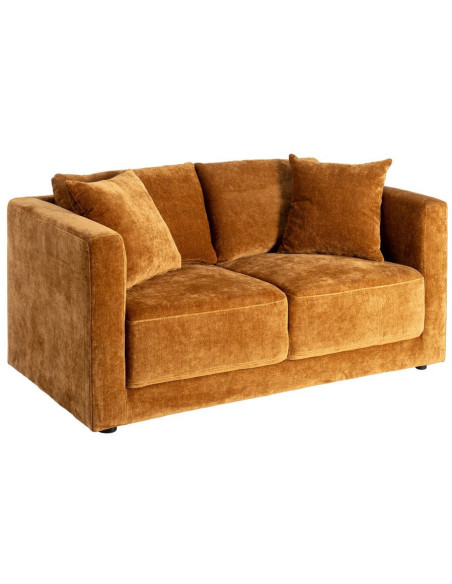 Canapé moderne chic 2 places en Tissu Jaune ocre Bois Gorm - 1