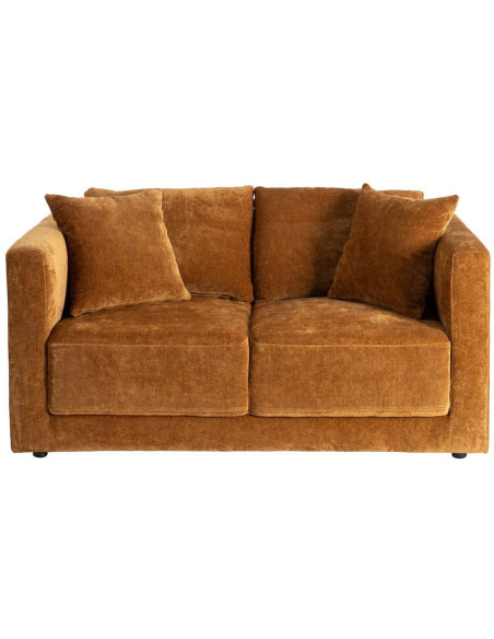 Canapé moderne chic 2 places en Tissu Jaune ocre Bois Gorm - 3