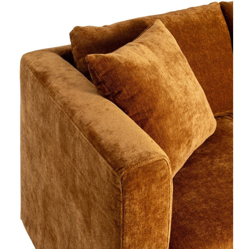 Canapé moderne chic 2 places en Tissu Jaune ocre Bois Gorm - 5