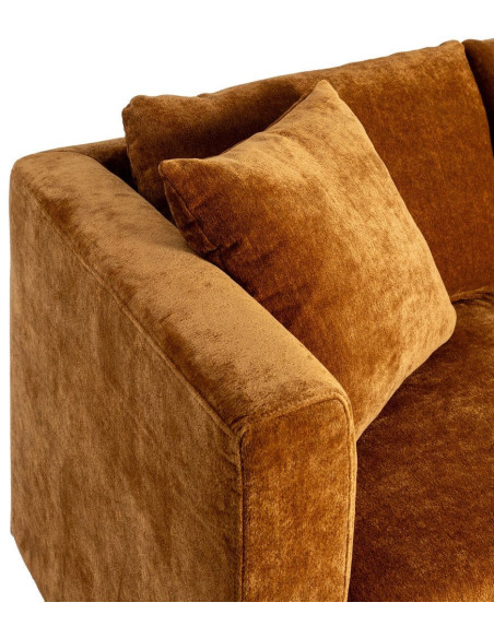 Canapé moderne chic 2 places en Tissu Jaune ocre Bois Gorm - 5