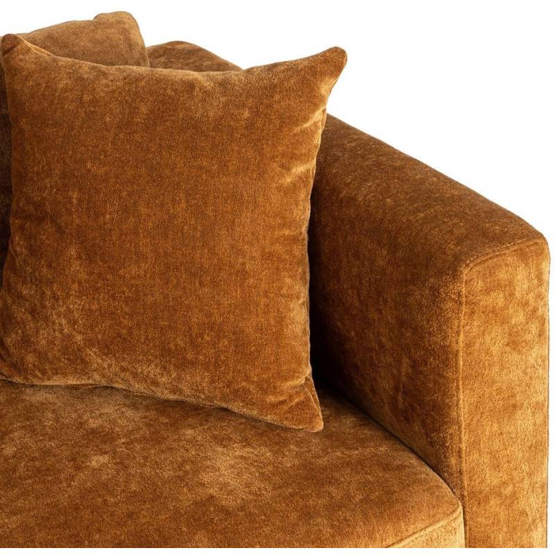 Canapé moderne chic 2 places en Tissu Jaune ocre Bois Gorm - 6