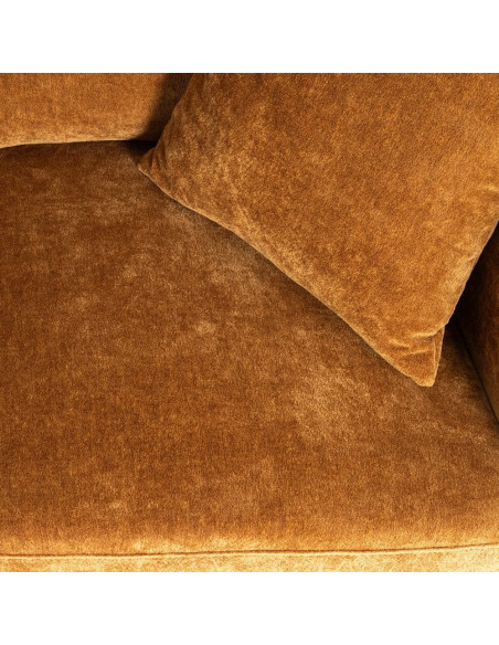 Canapé moderne chic 2 places en Tissu Jaune ocre Bois Gorm - 7