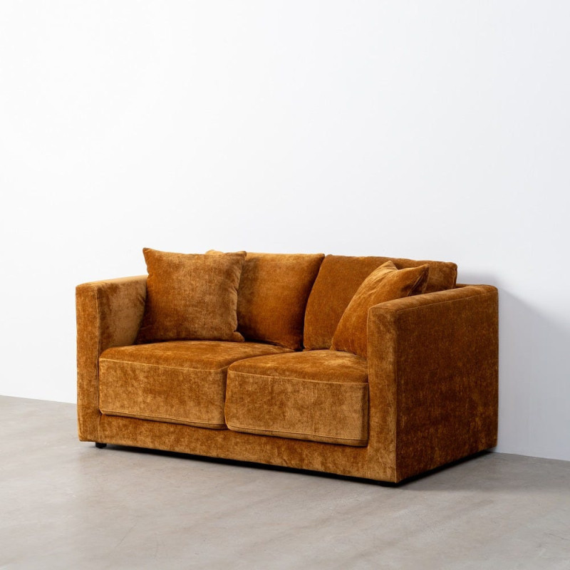 Canapé moderne chic 2 places en Tissu Jaune ocre Bois Gorm - 10