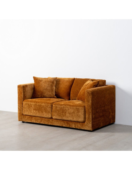 Canapé moderne chic 2 places en Tissu Jaune ocre Bois Gorm - 10