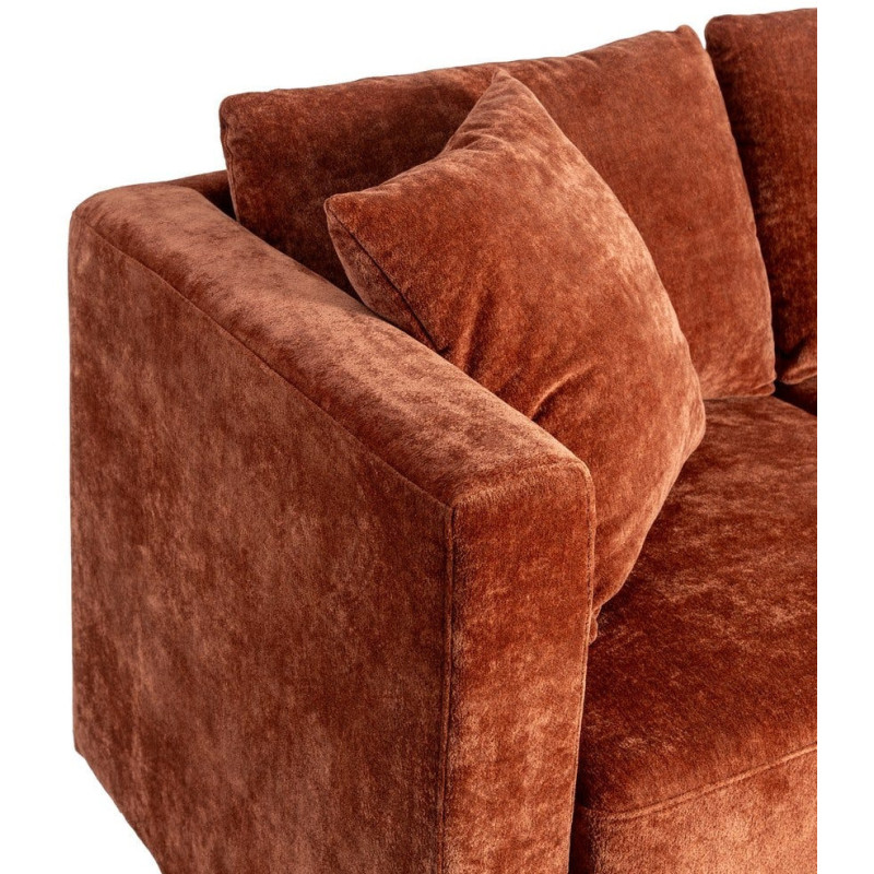 Canapé moderne chic 2 places en Tissu Terracotta Bois Gorm - 5