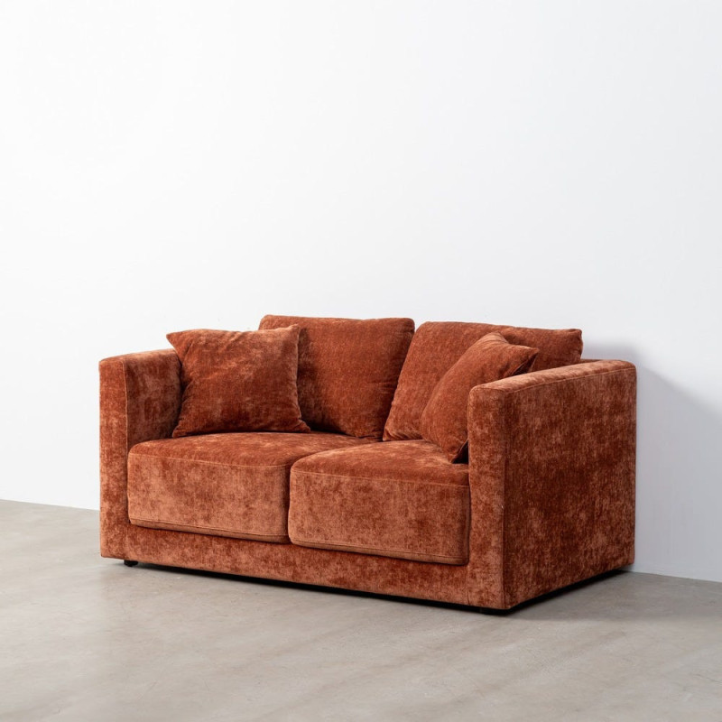 Canapé moderne chic 2 places en Tissu Terracotta Bois Gorm - 10