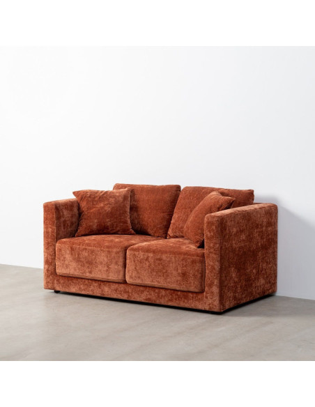 Canapé moderne chic 2 places en Tissu Terracotta Bois Gorm - 10
