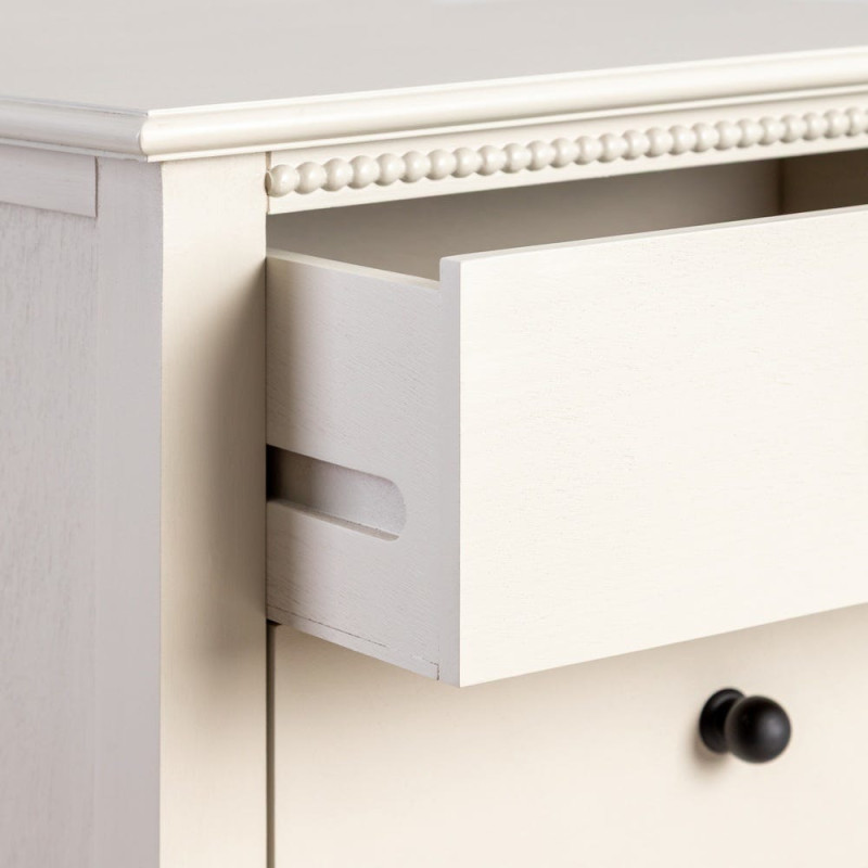 Chevet romantique chic 3 tiroirs en Bois de pin Bois MDF Gris clair Nava - 3
