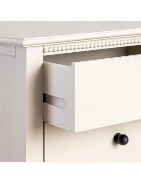 Chevet romantique chic 3 tiroirs en Bois de pin Bois MDF Gris clair Nava - 3