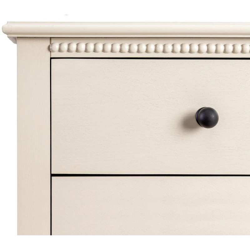 Chevet romantique chic 3 tiroirs en Bois de pin Bois MDF Gris clair Nava - 4