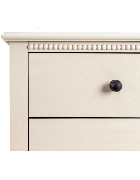 Chevet romantique chic 3 tiroirs en Bois de pin Bois MDF Gris clair Nava - 4