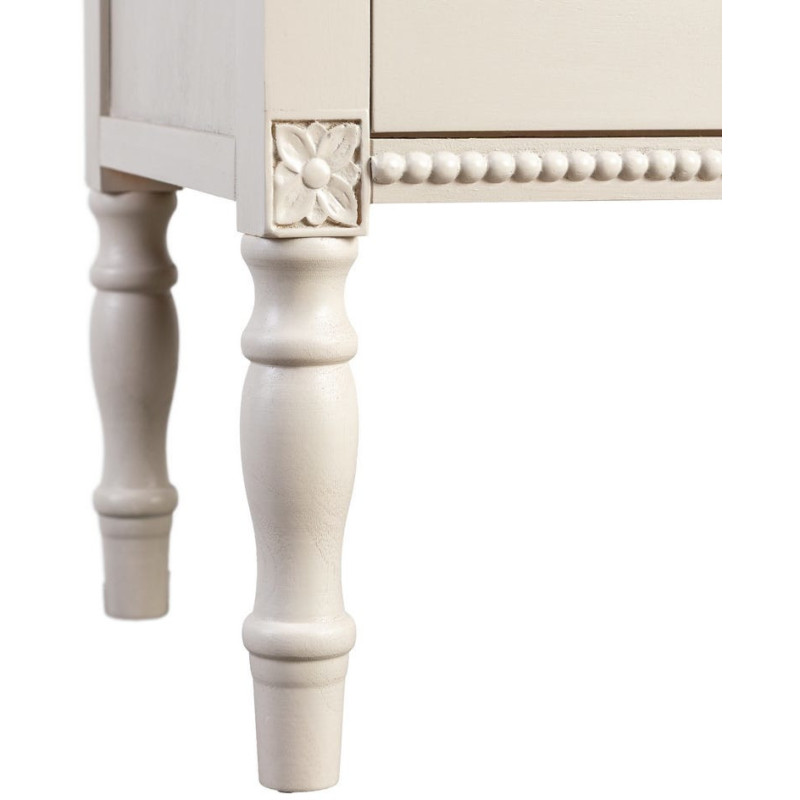 Chevet romantique chic 3 tiroirs en Bois de pin Bois MDF Gris clair Nava - 5