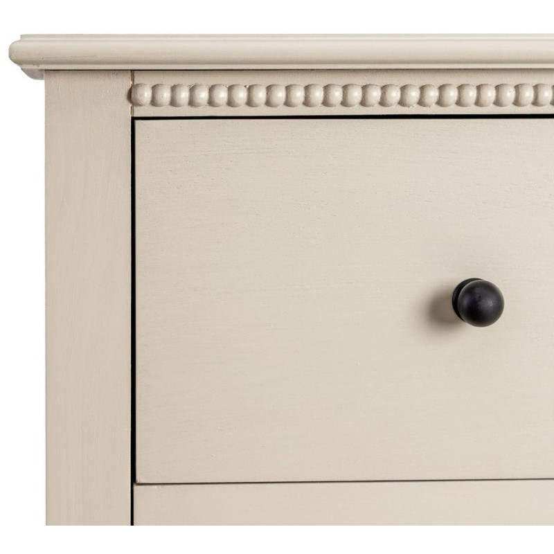 Commode 6 tiroirs gris clair pin et MDF 75x33x75 cm Nava Ixia - 5