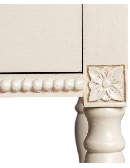 Commode 6 tiroirs gris clair pin et MDF 75x33x75 cm Nava Ixia - 6